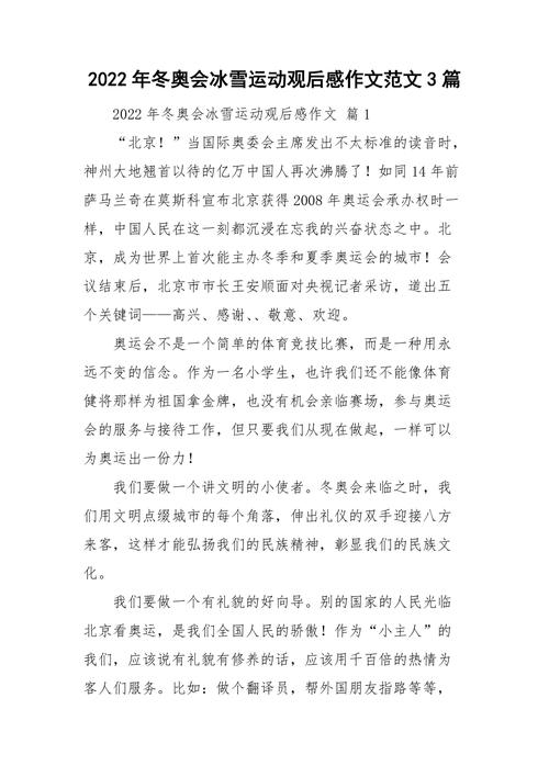 冬奥赛事感想100字,冬奥赛事感想100字怎么写
