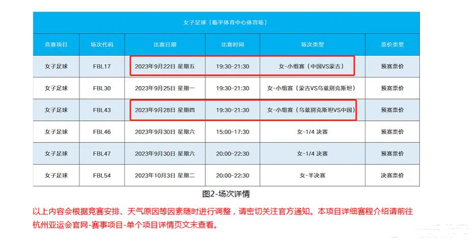 杭州亚运会足球决赛时间表,杭州亚运会足球决赛时间表格