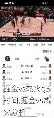 掘金vs热火g3时间,掘金vs热火分析