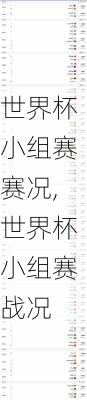 世界杯小组赛赛况,世界杯小组赛战况