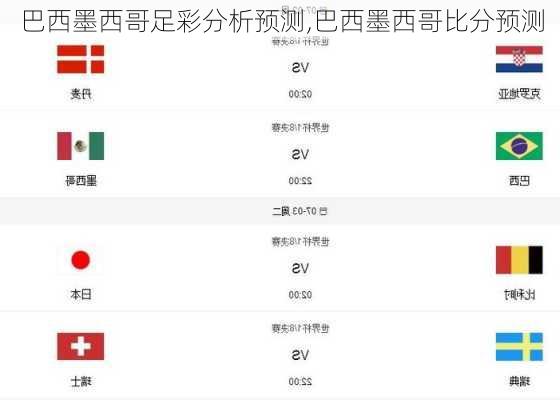 巴西墨西哥足彩分析预测,巴西墨西哥比分预测