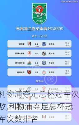 利物浦夺足总杯冠军次数,利物浦夺足总杯冠军次数排名