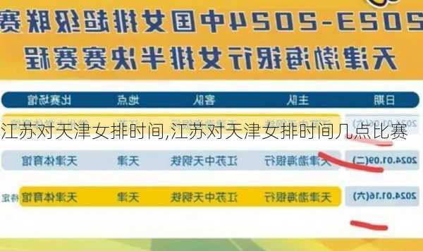 江苏对天津女排时间,江苏对天津女排时间几点比赛