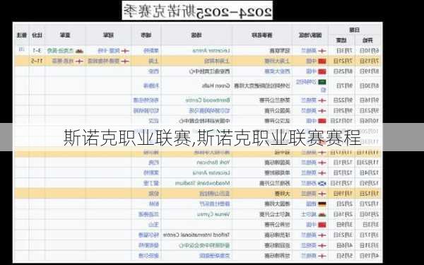 斯诺克职业联赛,斯诺克职业联赛赛程