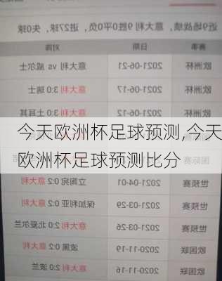 今天欧洲杯足球预测,今天欧洲杯足球预测比分