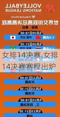 女排14决赛,女排14决赛赛程出炉