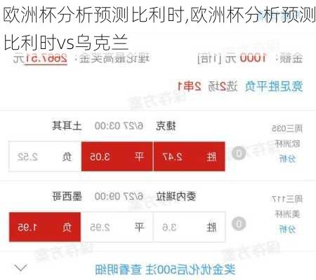 欧洲杯分析预测比利时,欧洲杯分析预测比利时vs乌克兰