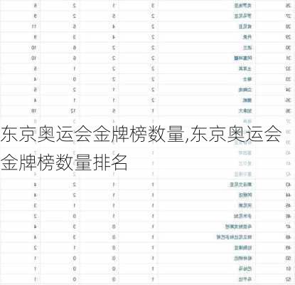 东京奥运会金牌榜数量,东京奥运会金牌榜数量排名