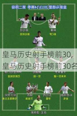 皇马历史射手榜前30,皇马历史射手榜前30名