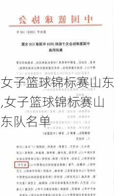 女子篮球锦标赛山东,女子篮球锦标赛山东队名单