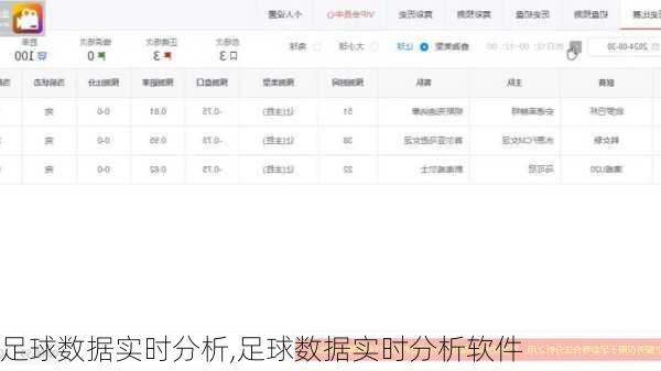 足球数据实时分析,足球数据实时分析软件