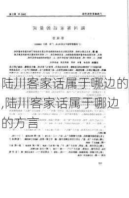 陆川客家话属于哪边的,陆川客家话属于哪边的方言