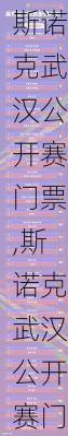 斯诺克武汉公开赛门票,斯诺克武汉公开赛门票多少钱