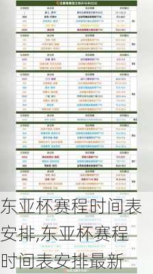 东亚杯赛程时间表安排,东亚杯赛程时间表安排最新