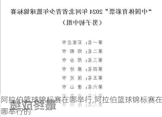 阿拉伯篮球锦标赛在哪举行,阿拉伯篮球锦标赛在哪举行的