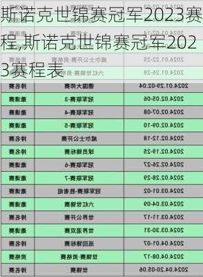 斯诺克世锦赛冠军2023赛程,斯诺克世锦赛冠军2023赛程表