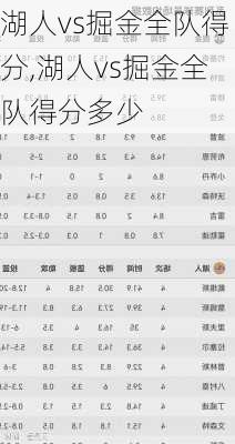 湖人vs掘金全队得分,湖人vs掘金全队得分多少