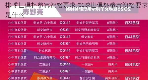 排球世俱杯参赛资格要求,排球世俱杯参赛资格要求是什么