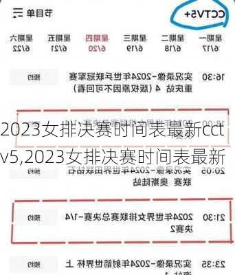 2023女排决赛时间表最新cctv5,2023女排决赛时间表最新