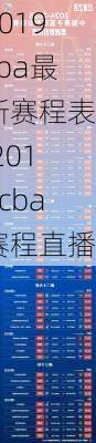 2019cba最新赛程表,2019cba赛程直播