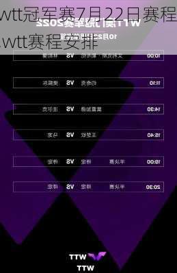 wtt冠军赛7月22日赛程,wtt赛程安排