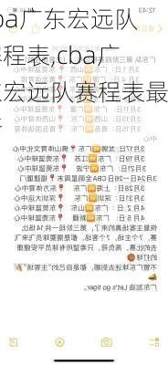 cba广东宏远队赛程表,cba广东宏远队赛程表最新