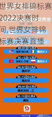世界女排锦标赛2022决赛时间,世界女排锦标赛决赛直播