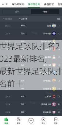 世界足球队排名2023最新排名,最新世界足球队排名前十