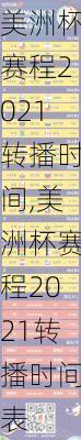 美洲杯赛程2021转播时间,美洲杯赛程2021转播时间表