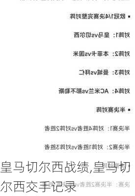 皇马切尔西战绩,皇马切尔西交手记录