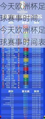 今天欧洲杯足球赛事时间,今天欧洲杯足球赛事时间表