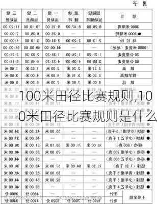 100米田径比赛规则,100米田径比赛规则是什么