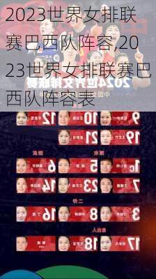 2023世界女排联赛巴西队阵容,2023世界女排联赛巴西队阵容表
