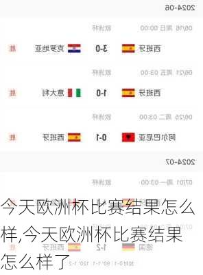 今天欧洲杯比赛结果怎么样,今天欧洲杯比赛结果怎么样了