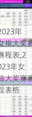 2023年女排大奖赛赛程表,2023年女排大奖赛赛程表格