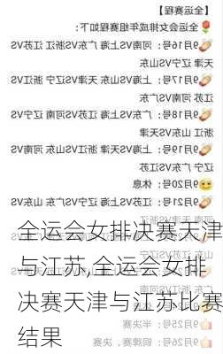 全运会女排决赛天津与江苏,全运会女排决赛天津与江苏比赛结果