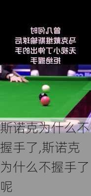 斯诺克为什么不握手了,斯诺克为什么不握手了呢