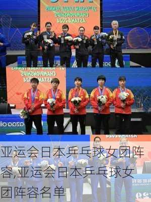 亚运会日本乒乓球女团阵容,亚运会日本乒乓球女团阵容名单