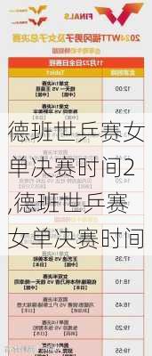 德班世乒赛女单决赛时间2,德班世乒赛女单决赛时间