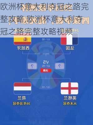 欧洲杯意大利夺冠之路完整攻略,欧洲杯意大利夺冠之路完整攻略视频