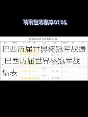 巴西历届世界杯冠军战绩,巴西历届世界杯冠军战绩表