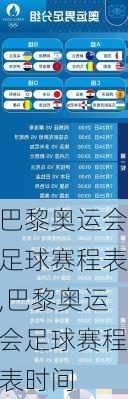 巴黎奥运会足球赛程表,巴黎奥运会足球赛程表时间