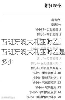 西班牙澳大利亚时差,西班牙澳大利亚时差是多少