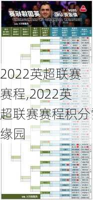 2022英超联赛赛程,2022英超联赛赛程积分雪缘园