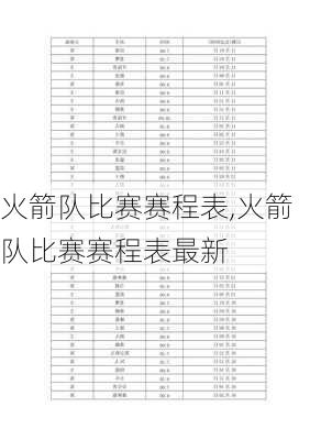 火箭队比赛赛程表,火箭队比赛赛程表最新