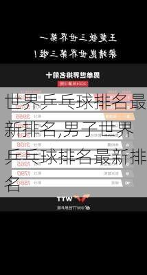 世界乒乓球排名最新排名,男子世界乒乓球排名最新排名