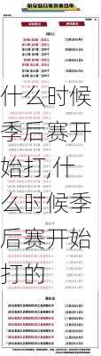 什么时候季后赛开始打,什么时候季后赛开始打的