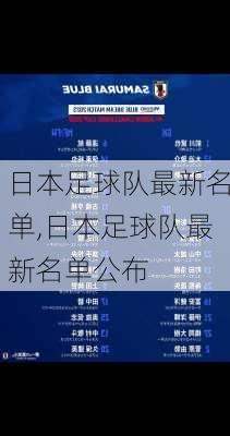 日本足球队最新名单,日本足球队最新名单公布