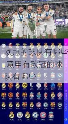 欧冠的球队有哪些,意甲有欧冠的球队有哪些