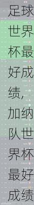 加纳足球世界杯最好成绩,加纳队世界杯最好成绩